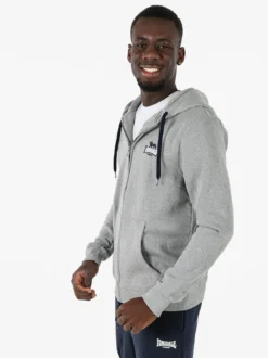 Lonsdale Felpa sportiva da uomo con cappuccio e zip - grigio
