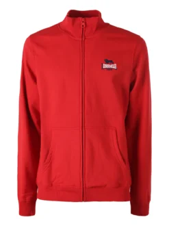 Lonsdale Felpa sportiva da uomo con zip intera - rosso