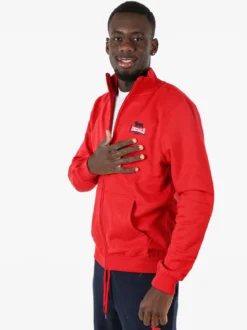 Lonsdale Felpa sportiva da uomo con zip intera - rosso