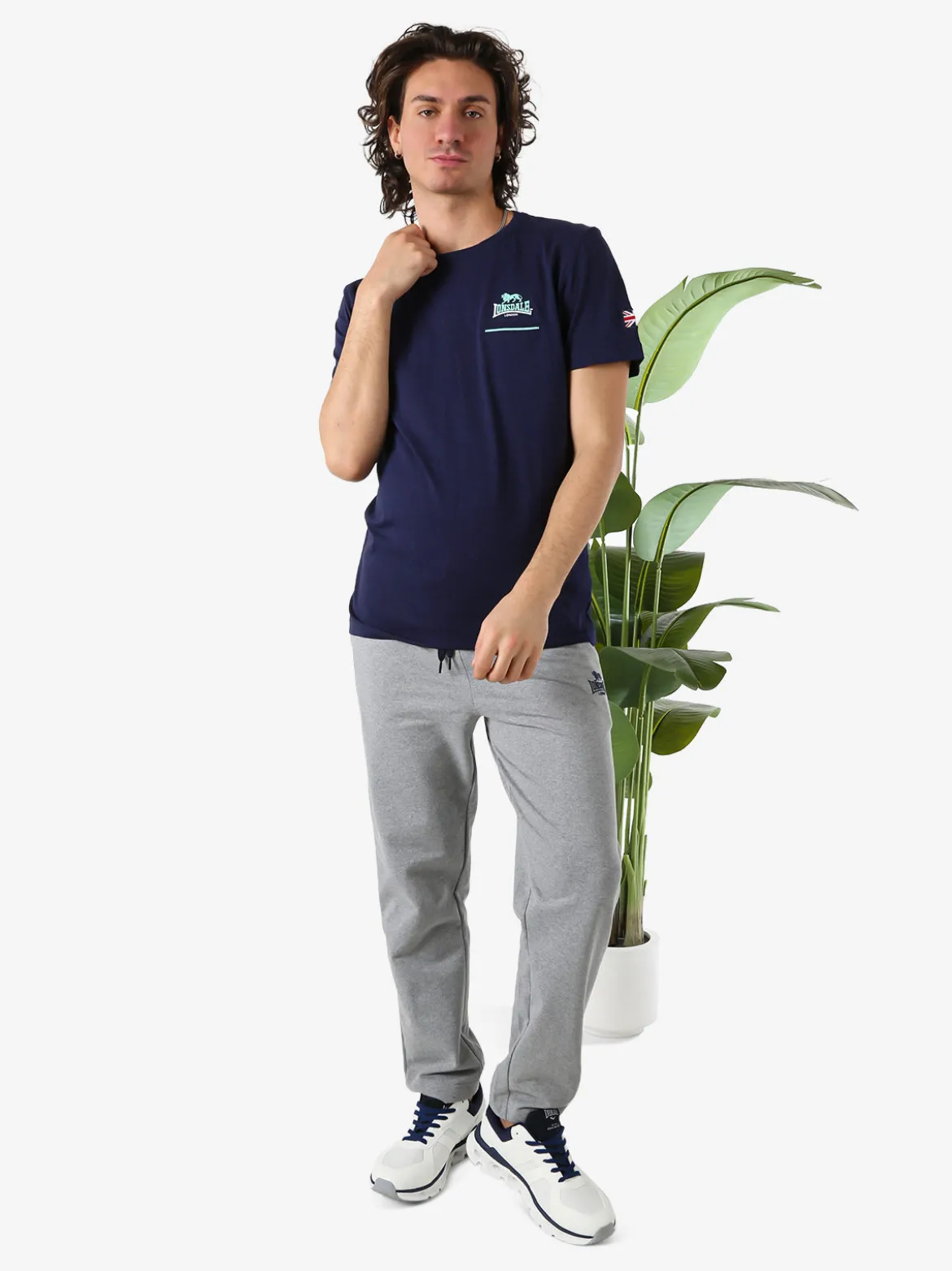 Lonsdale Pantaloni sportivi da uomo con coulisse - grigio