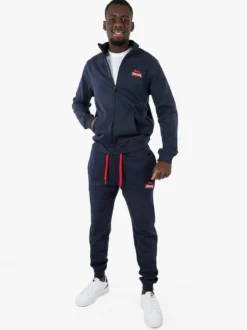 Lonsdale Pantaloni tuta da uomo con coulisse e polsini - blu