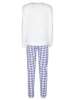 Lonsdale Pigiama lungo da donna in cotone con pantaloni a quadri