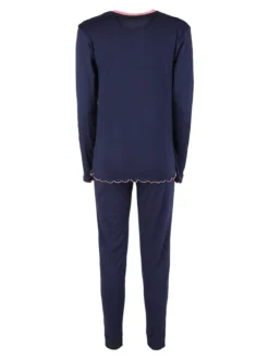 Lonsdale Pigiama lungo da donna in cotone con volant