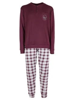 Lonsdale Pigiama lungo da uomo con pantaloni a quadri