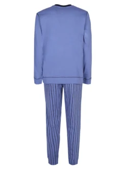 Lonsdale Pigiama lungo da uomo in cotone con pantaloni a righe