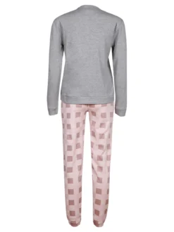 Lonsdale Pigiama lungo donna in cotone con stampe