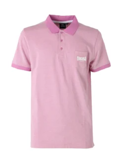 Lonsdale Polo da uomo in cotone a maniche corte con taschino - rosa