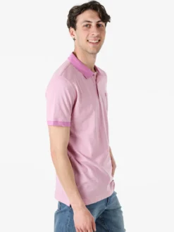 Lonsdale Polo da uomo in cotone a maniche corte con taschino - rosa