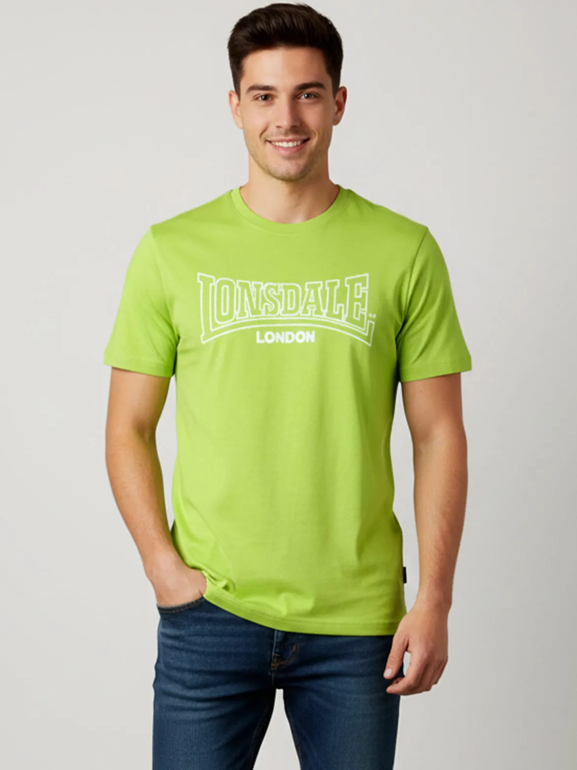 Lonsdale T-shirt da uomo in cotone con logo - mela
