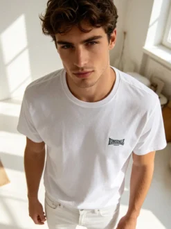 Lonsdale T-shirt girocollo da uomo in cotone con logo