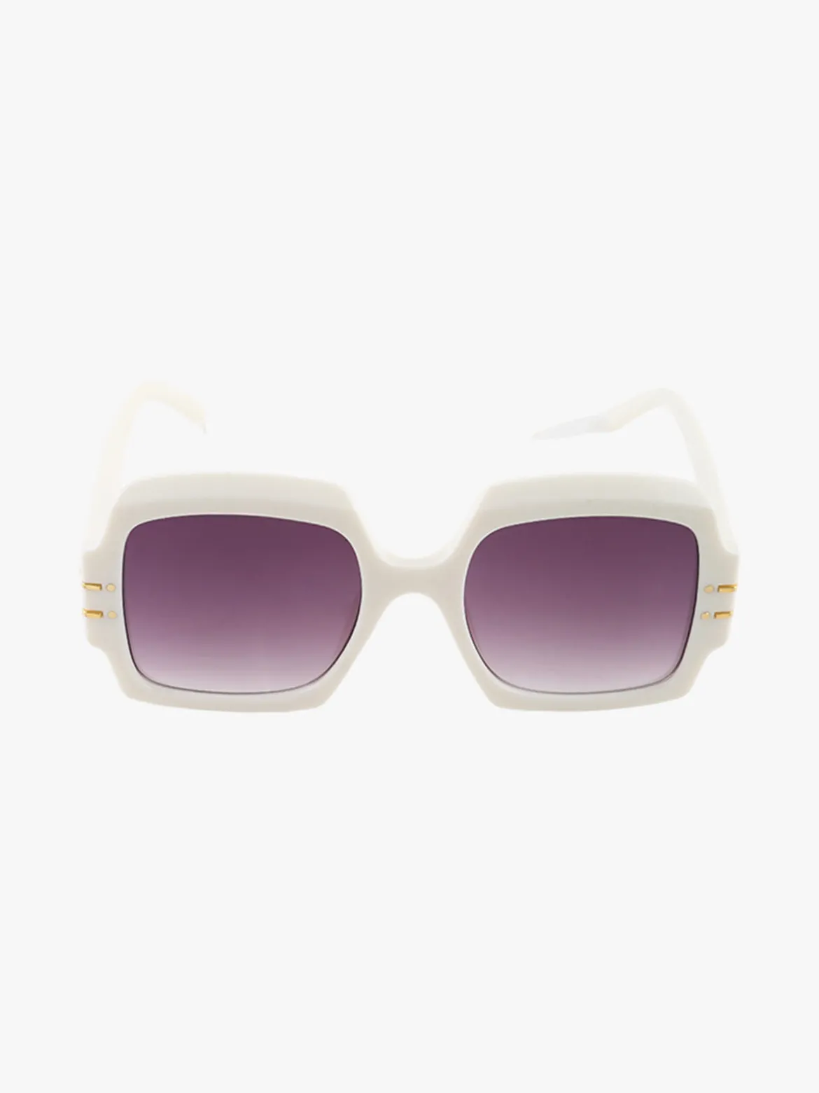 Looks Style Occhiali da sole quadrati da donna - bianco