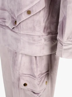 Lormar Completo tuta da donna in ciniglia soft con tasconi - lilla
