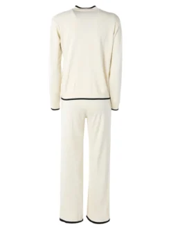 Lormar SELFIE Completo tuta da donna full zip in maglia leggera rasata - panna