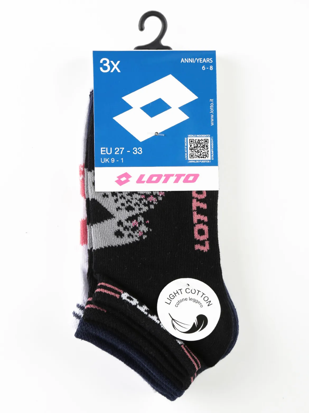 Lotto Calze salvapiede da bambina. Confezione da 3 paia