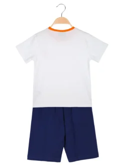 Lotto Completo corto da bambino in cotone con t-shirt logo e bermuda - arancione