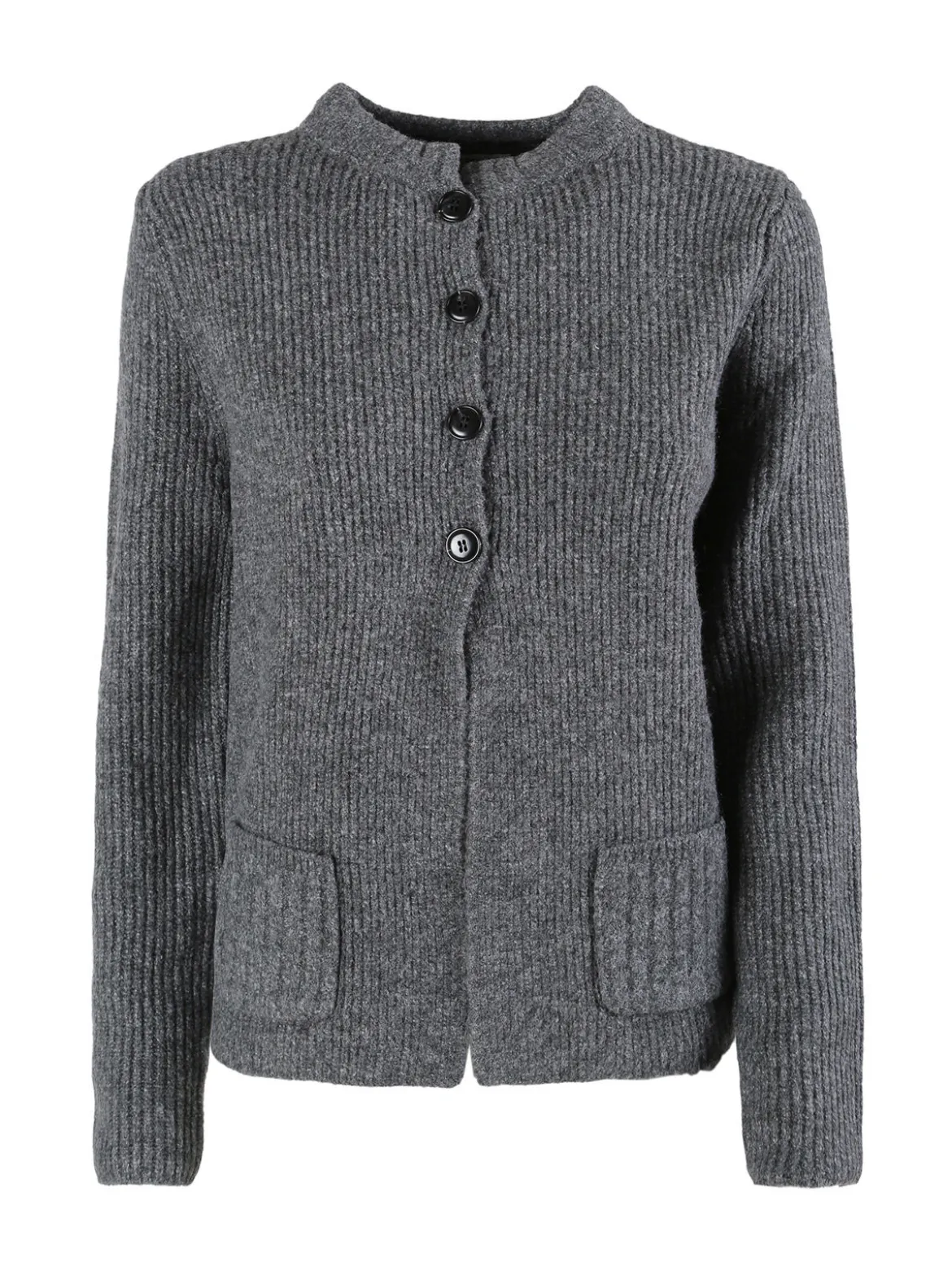 Louise Doro Cardigan donna in maglia con bottoni e taschini - grigio scuro
