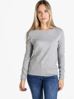 Louise Doro Pullover donna in maglia misto lana - grigio