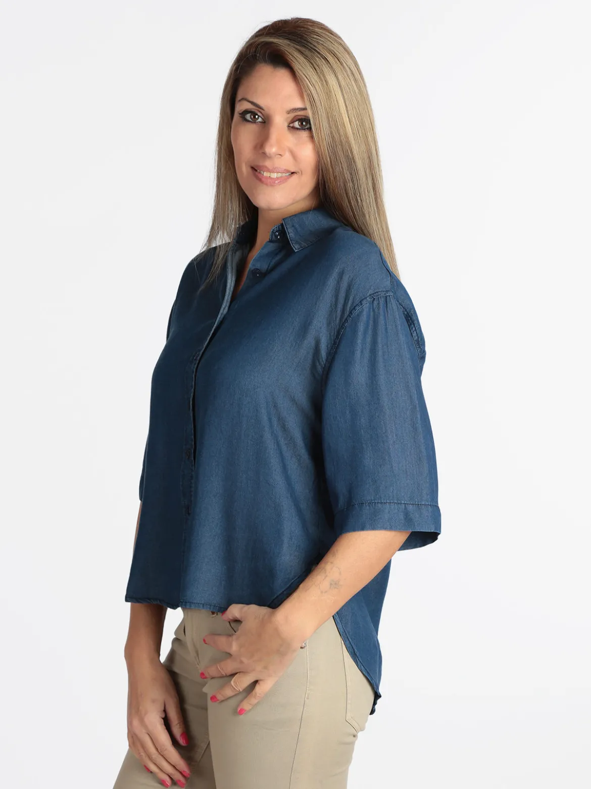 Louise Orop Camicia donna effetto jeans