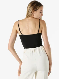 Lovery Top body sgambato con coppe imbottite - nero