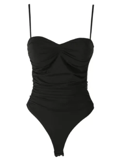 Lovery Top body sgambato con coppe imbottite - nero