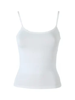 Lovery Top donna con spalline strette - bianco