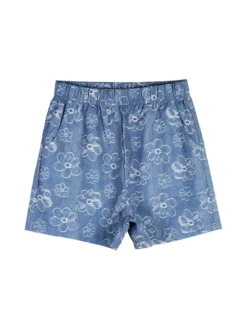 Luisa Chic Completo corto da bambina con camicia e shorts effetto jeans