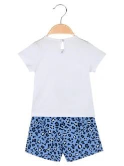 Luisa Chic Completo corto da neonata con t-shirt e shorts animalier