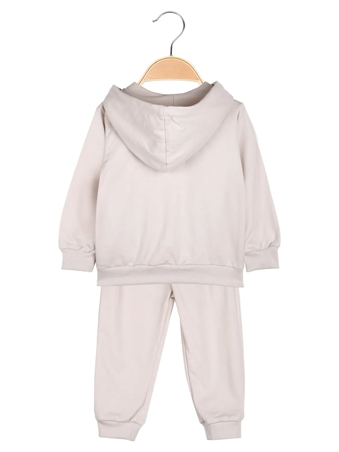 Luisa Chic Completo tuta 3 pezzi da neonata con cappuccio e zip - beige