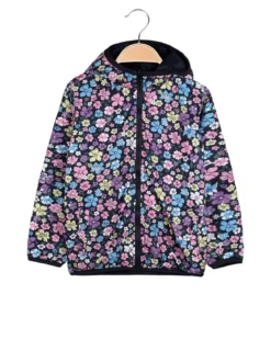 Luisa Chic Giubbino 100 grammi da bambina reversibile con cappuccio e zip - blu scuro