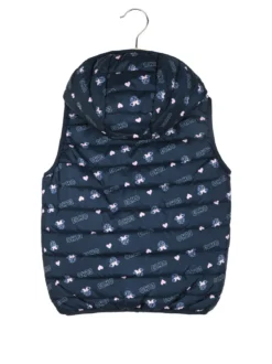 Luisa Chic Giubbino smanicato da bambina con cappuccio e zip - blu scuro