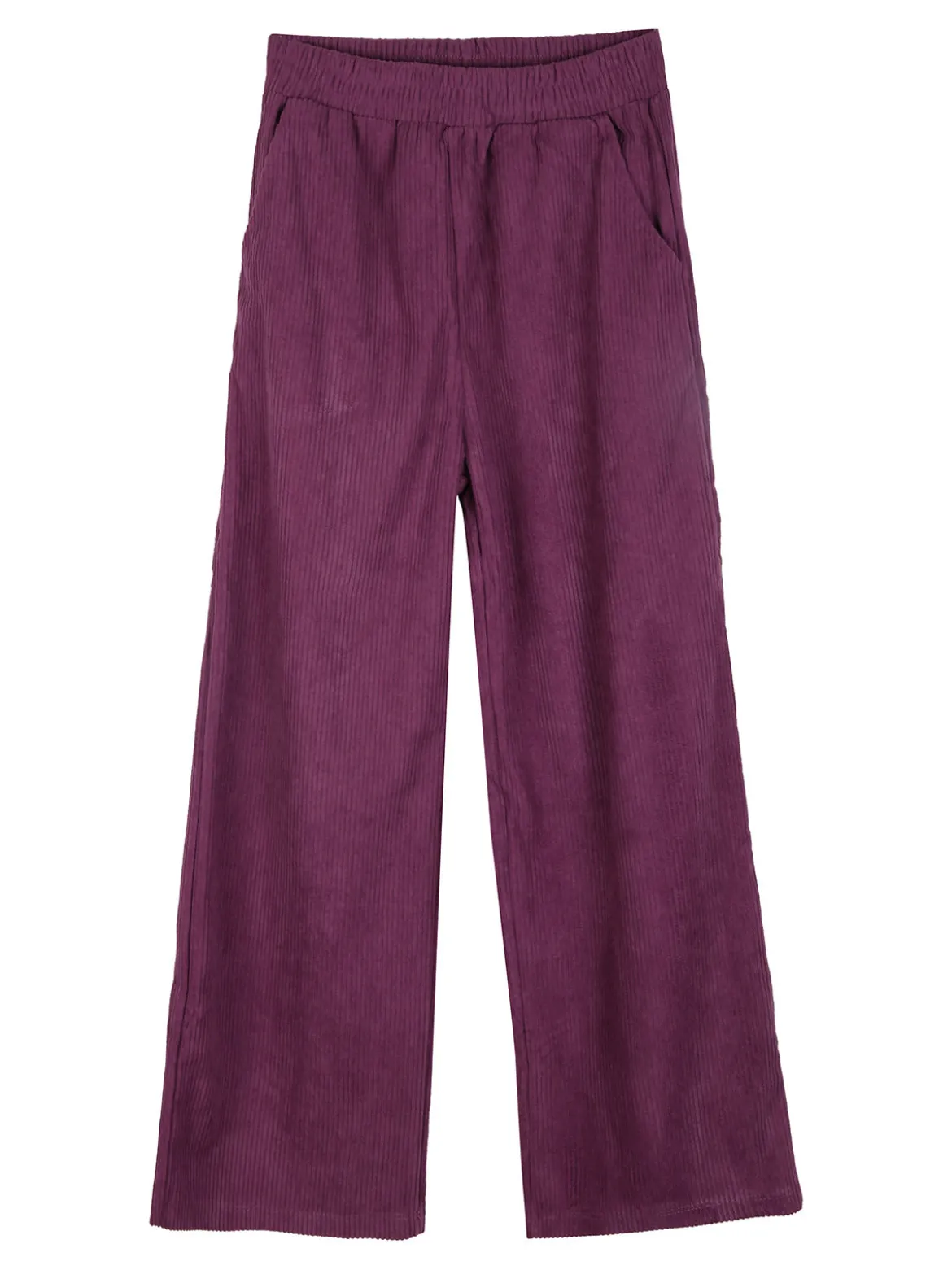 Luisa Chic Pantaloni da bambina a costine in velluto - viola