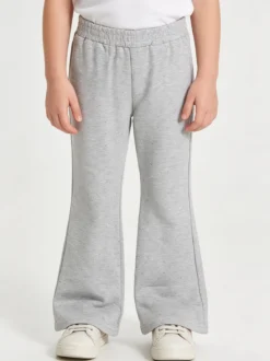 Luisa Chic Pantaloni da bambina a zampa con strass - grigio