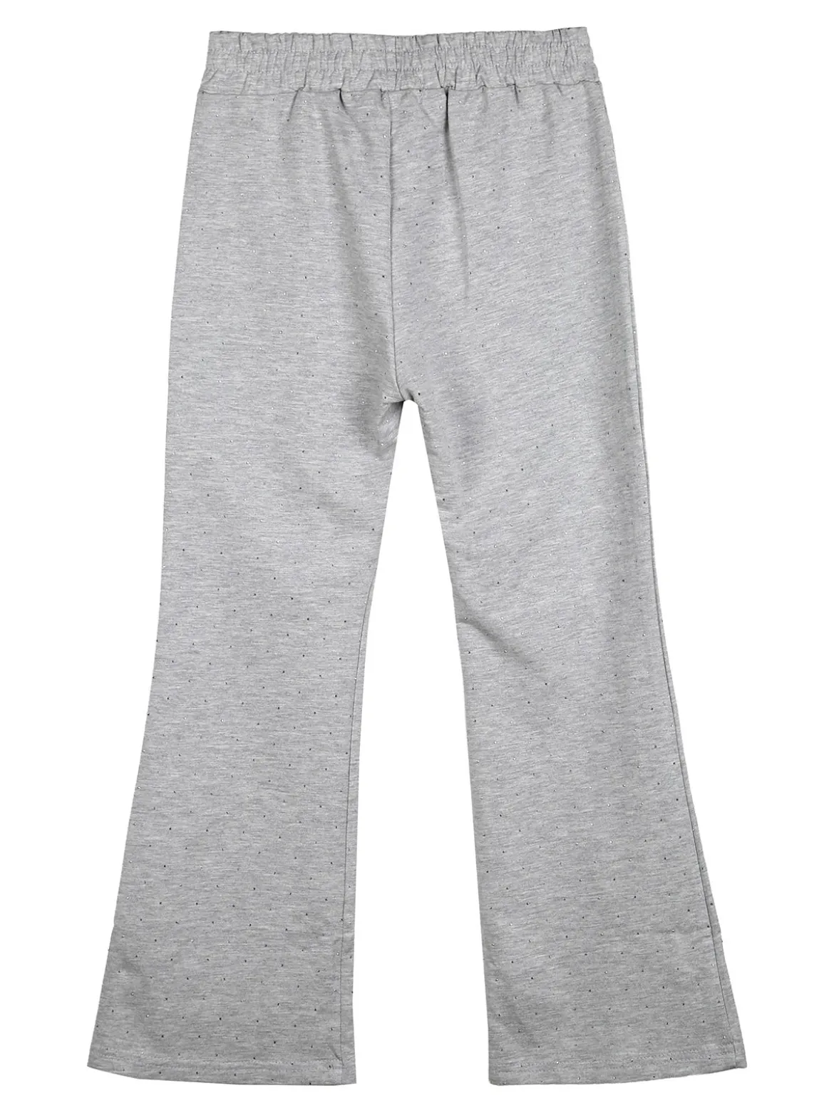 Luisa Chic Pantaloni da bambina a zampa con strass - grigio