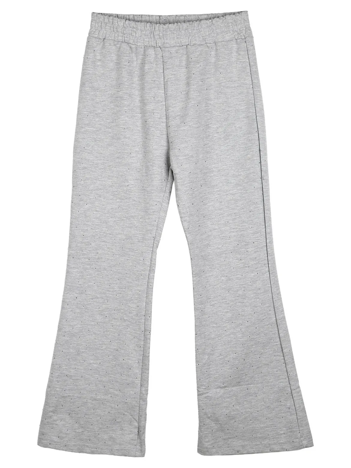 Luisa Chic Pantaloni da bambina a zampa con strass - grigio