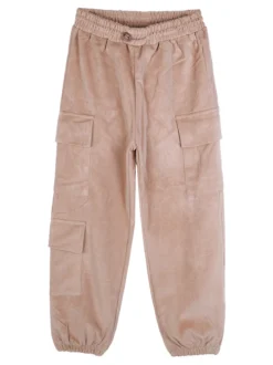 Luisa Chic Pantaloni da bambina in velluto con tasconi laterali