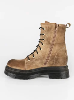 Made In Italy Anfibi in pelle scamosciata donna con plateau