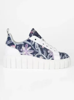 Made In Italy Stella Sneakers donna ricamate con platform