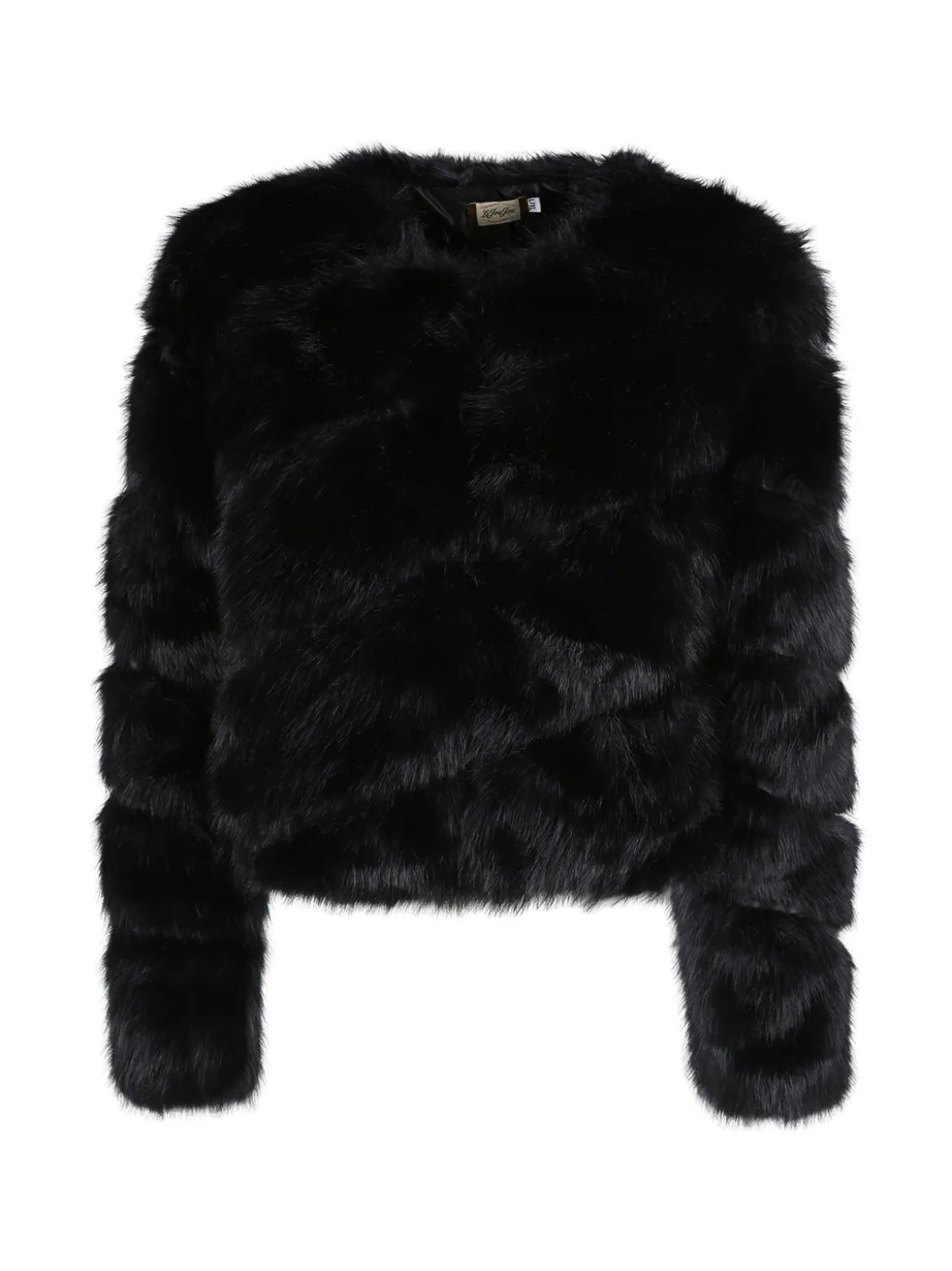 Made With Love Giacca crop da donna in pelliccia sintetica - nero