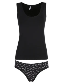 Magic Dream Coordinato donna intimo con top e slip - nero