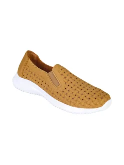 Maira Sneakers donna slip on traforate - cammello