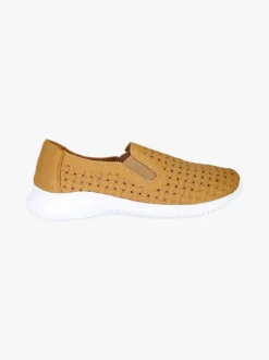Maira Sneakers donna slip on traforate - cammello