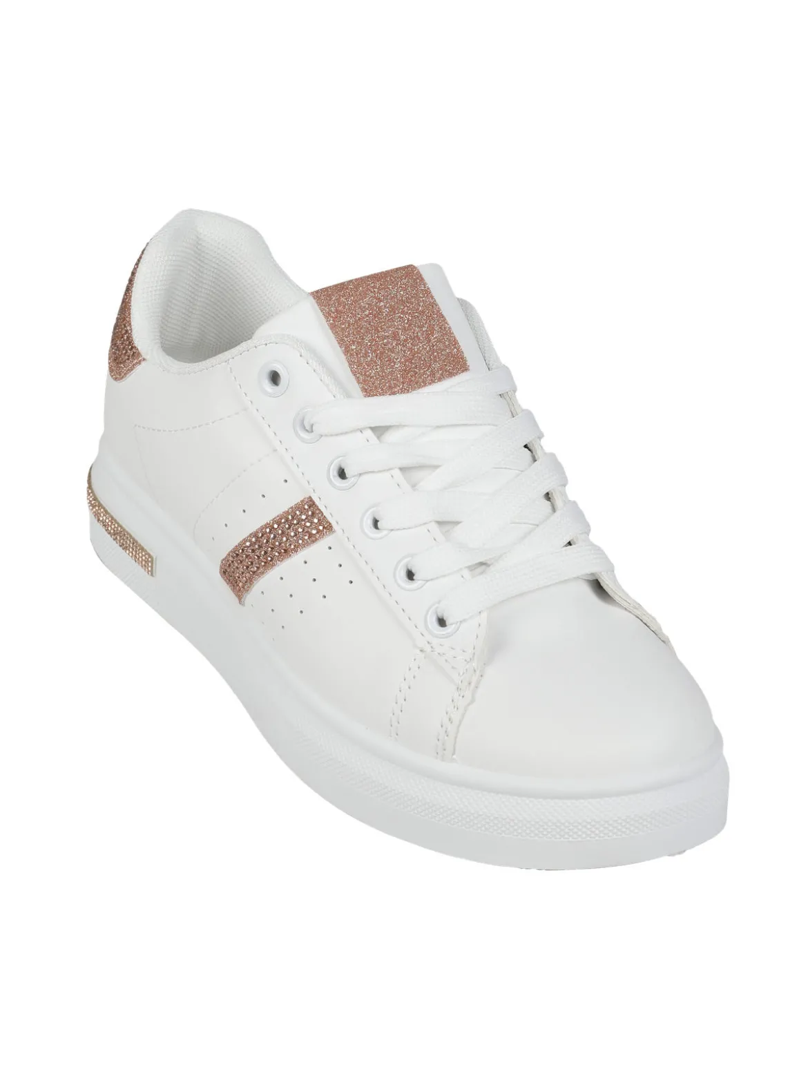 Maira Sneakers donna stringate con glittter e strass