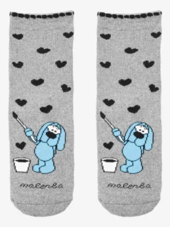 Malerba Calze antiscivolo bambina in caldo cotone con cuori