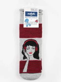 Malerba Calze antiscivolo bambina in caldo cotone con stampe