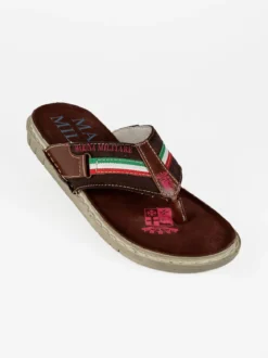 Marina Militare Ciabatte in pelle uomo ad infradito