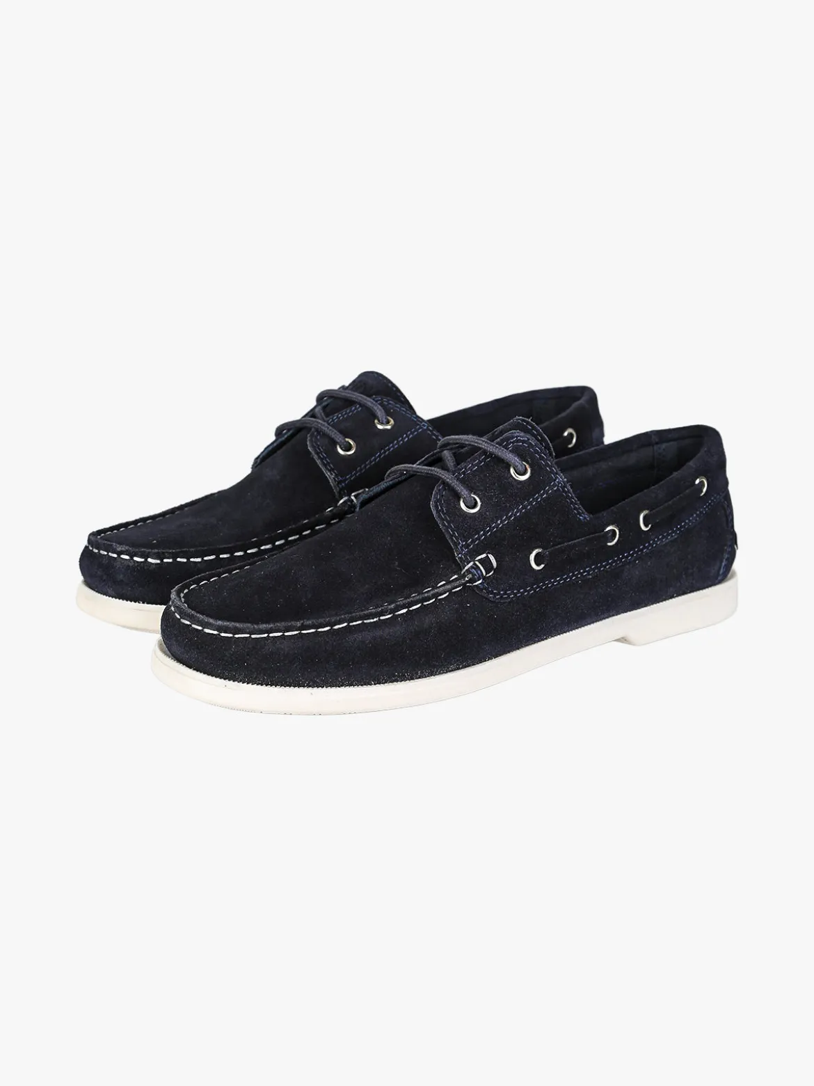 Marina Militare Mocassini da uomo in pelle scamosciata con lacci - blu scuro