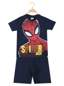 Marvel Spider-Man Pigiama corto da bambino in cotone con stampe - blu scuro