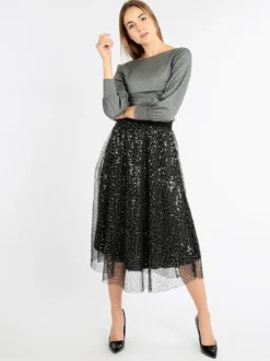 Max Chic Gonna con tulle e paillettes