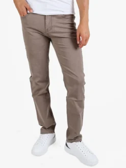 Max & Liu Pantaloni da uomo regular fit in cotone taglie grandi - marrone