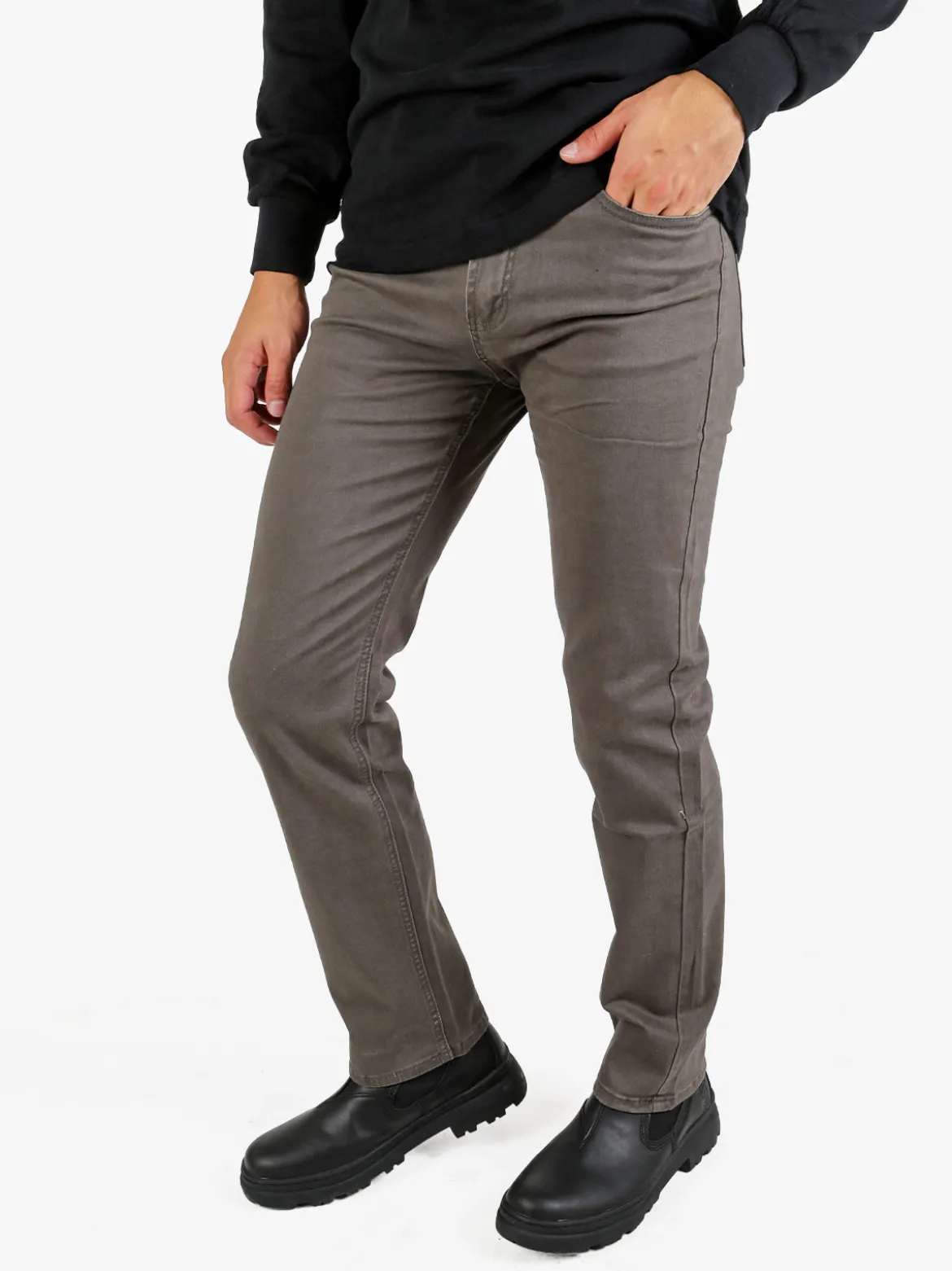 Max & Liu Pantaloni da uomo regular fit in cotone taglie grandi - grigio scuro